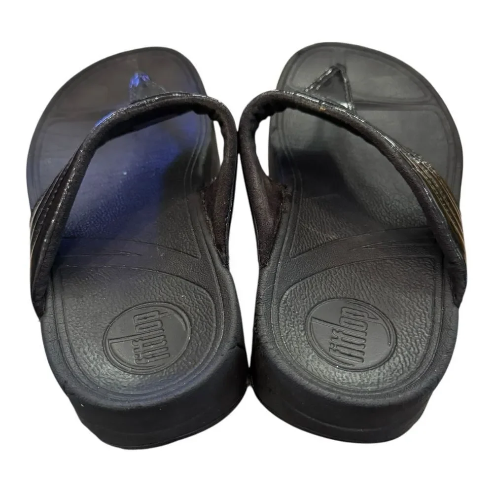 FitFlop Walkstar 3 SN 029-001 Black Comfort Flip Flop Sandals 5